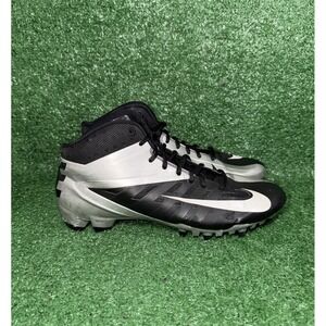 Nike Vapor Elite Hyperfuse Men Size 10 Silver Black Football Cleat Athletic Shoe